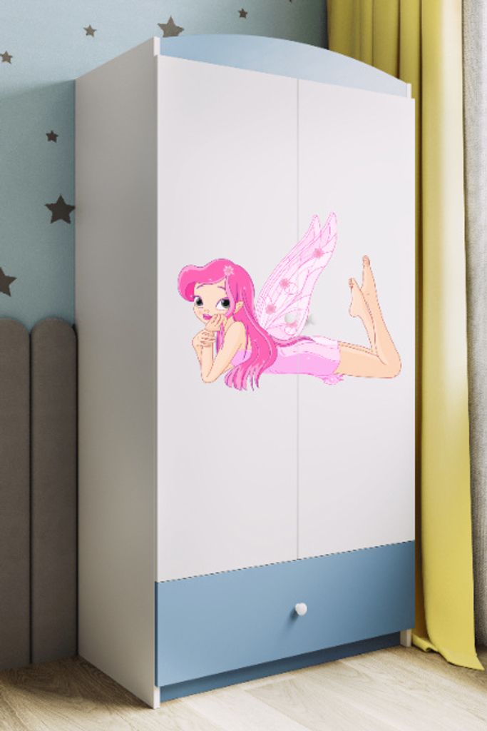 Kinderkleiderschrank Babydreams Drehtürenschrank Kleiderschrank Elfe II Blau