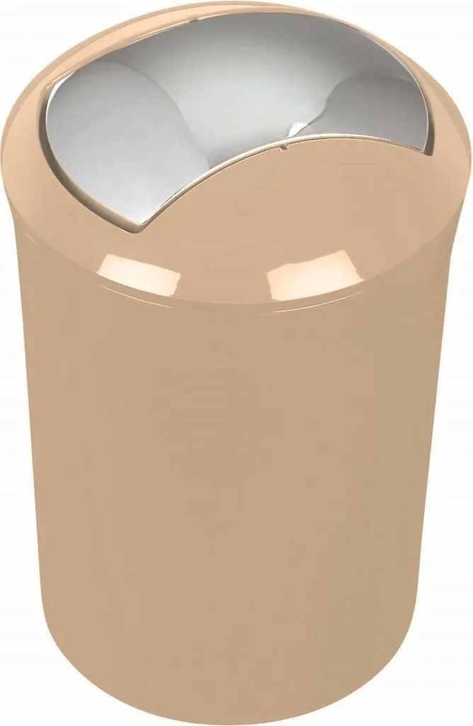 Poubelle à Cosmétiques Beige 5L Sydney Ø19x30cm avec Couvercle Swing