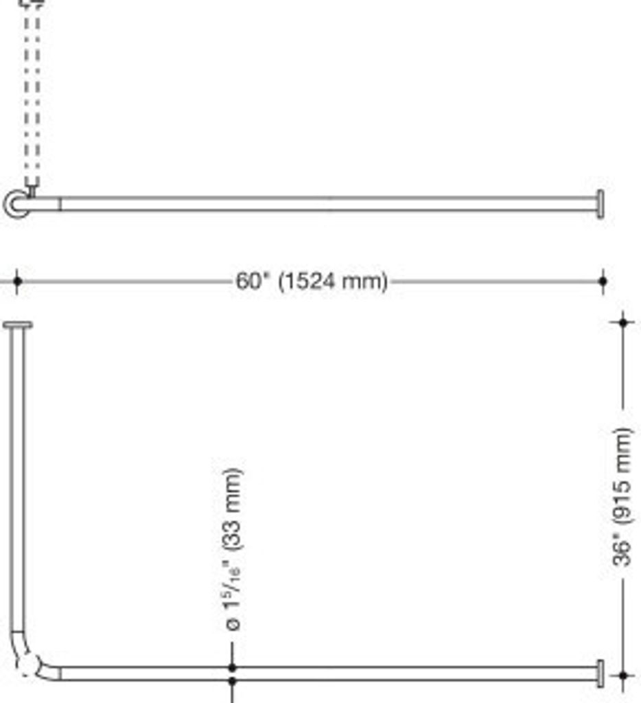 HEWI 801.34US110 33 Vorhangstange (USA) Serie 801