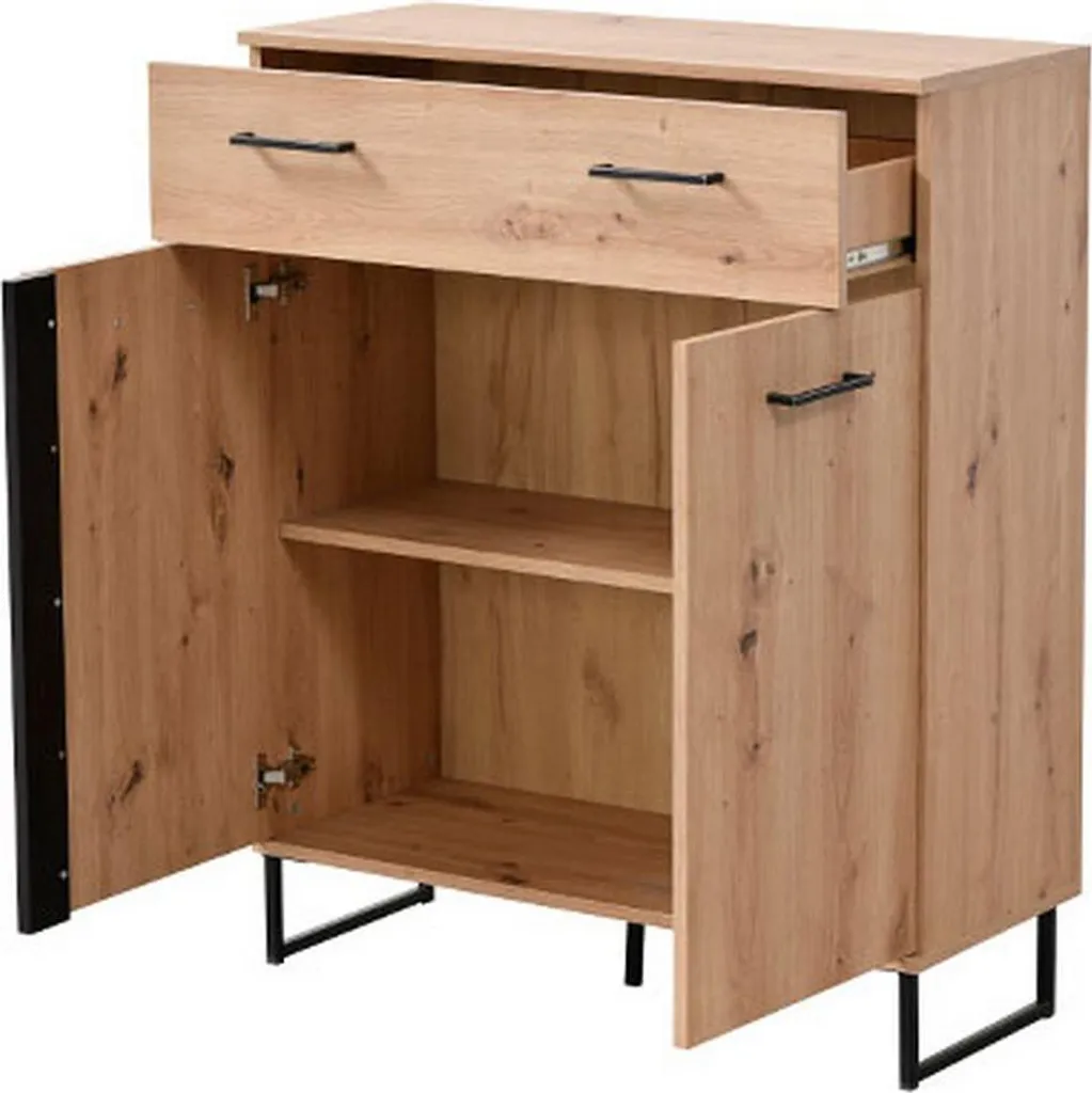 Meuble de Rangement Bahut Chêne Marron pour Entrée et Salon Ceredanoo