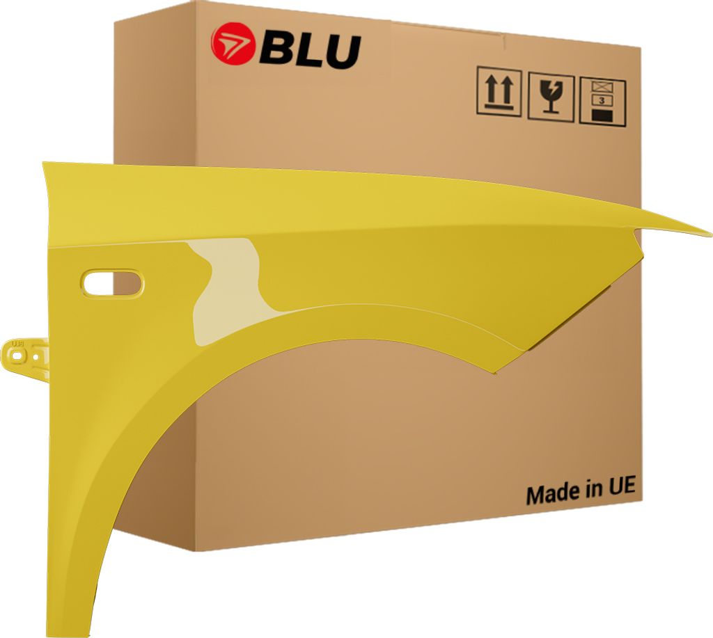 BLU Kotflügel Passend für Seat Ibiza (6J - IV 4. Generation) LS1A Rechts Gelb AmarilloCrono | 2008-2017 | Vorderseite Vorne | Lackiert | Einbaufe...