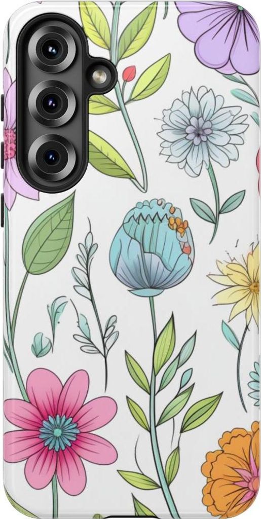 Buntes Blumenmuster – Hülle Kompatibel mit Samsung Galaxy S25 Plus