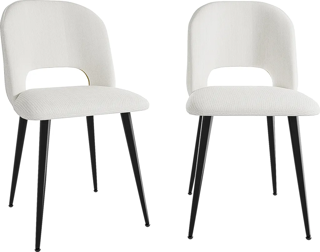 Chaise de salle à manger lot de 2 coloris crème pour intérieur chic