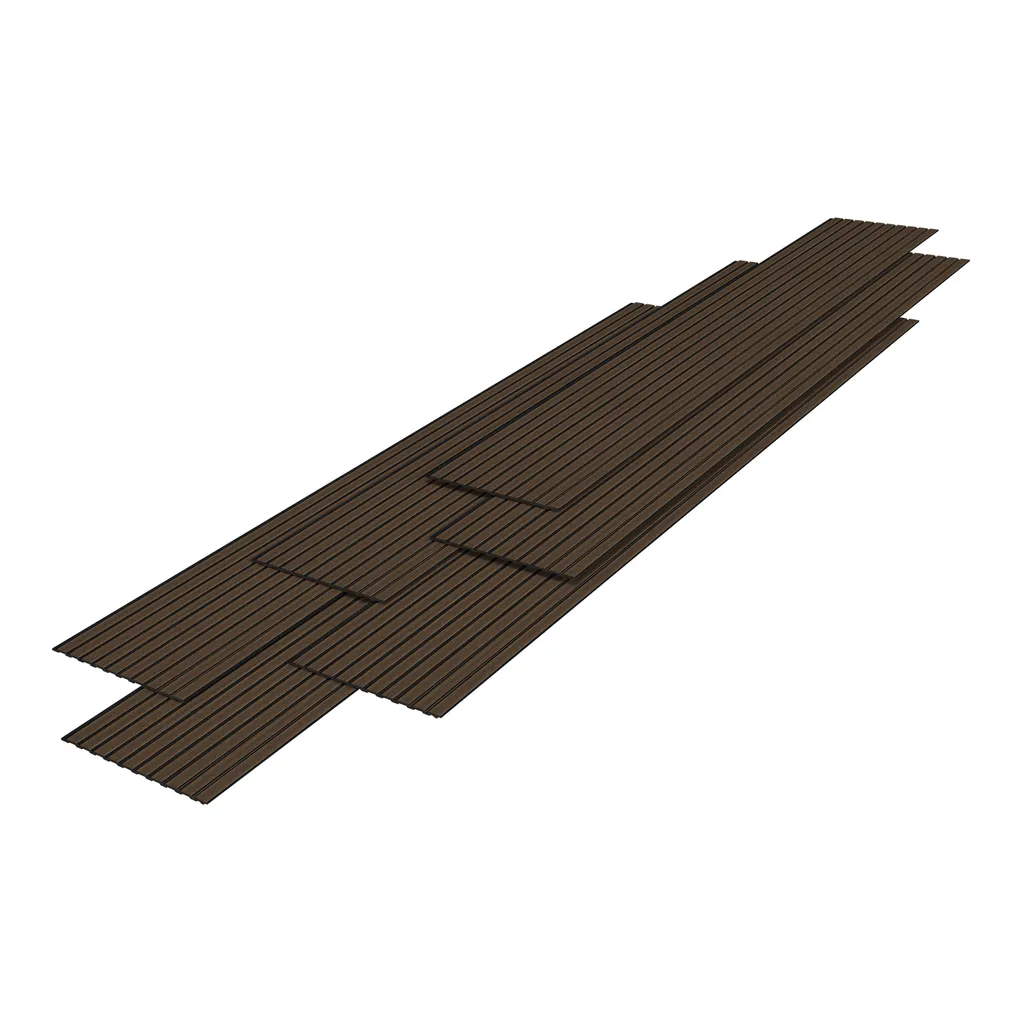 Panneau Mural 3D Bronckhorst Set de 6 Pièces 195x31,5 cm Teinte Bois Foncé