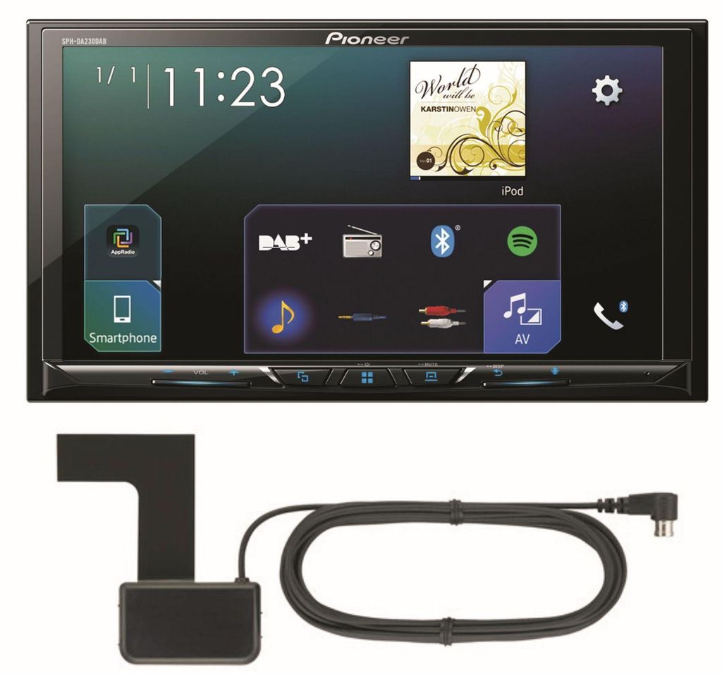 Pioneer SPH-DA230DABAN USB/BT 7-inch display, 2-DIN Productafbeelding 