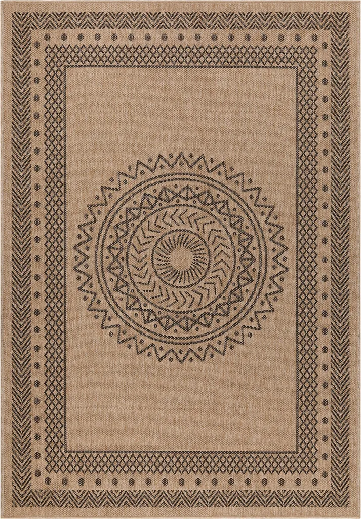 Dhaka Shapl Tapis Extérieur/Intérieur Jute Noir 120x170cm Rectangulaire