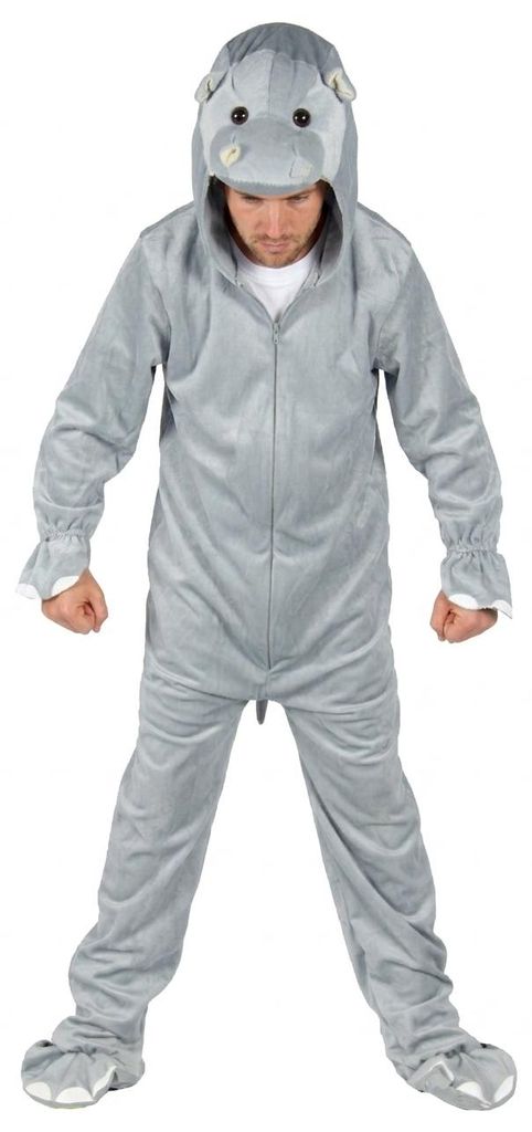 Hippo-Overall für Erwachsene in Grau, Gr. S-XXL, Größe:S Produktbild 