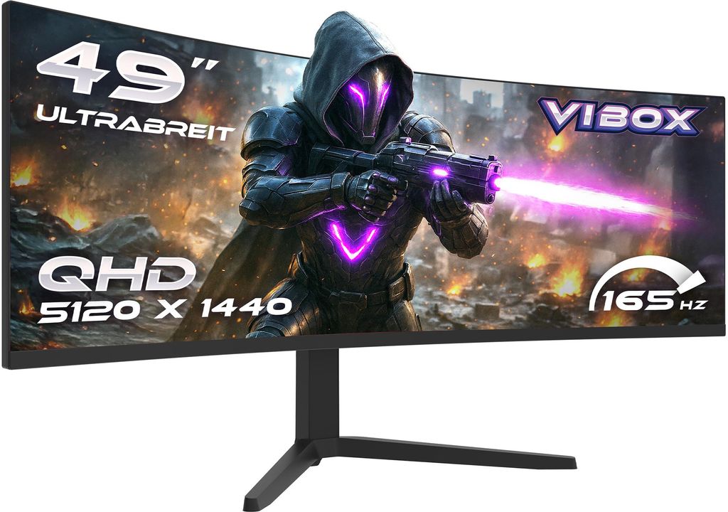 Vibox 49-Zoll 165Hz UltraWide Curved Gaming-Monitor – Produktbild 