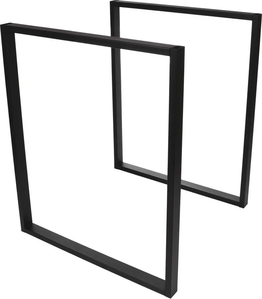 Pied de table en métal noir 40x72cm robuste avec finition époxy mate - 8