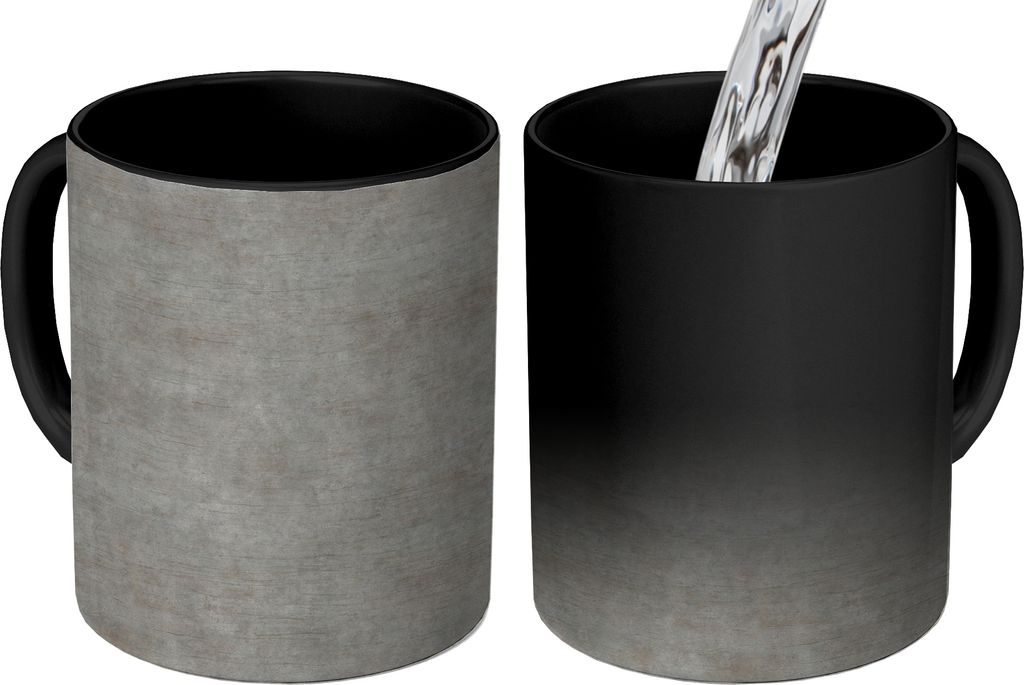 MuchoWow Zauber Tasse Zaubertasse Magic Beton - Wand - Muster 350 ml Farbwechsel Becher Geschenk Geschenkidee - Magic-Tasse - Fototasse - Keramik...