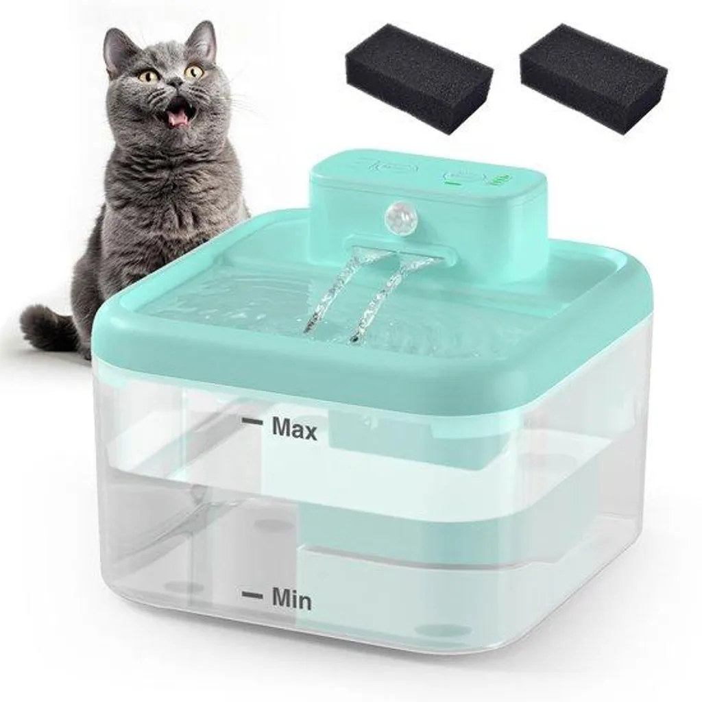 Fontaine chat sans fil 2L silencieuse : fini l'eau stagnante sale