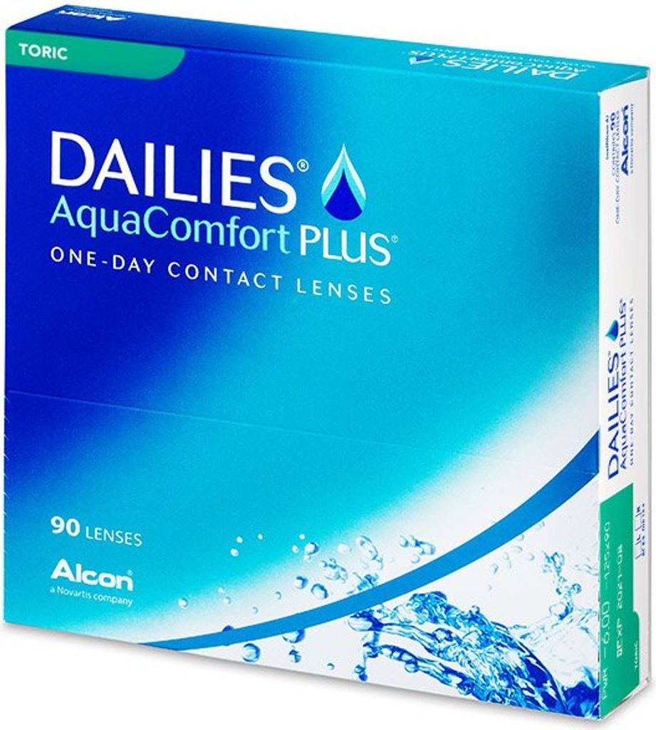 DAILIES AquaComfort PLUS Toric - 90 daily lenses - Sph: -0.5, Cyl: -1.25, Ax: 70, BC: 8.8, D: 14.4