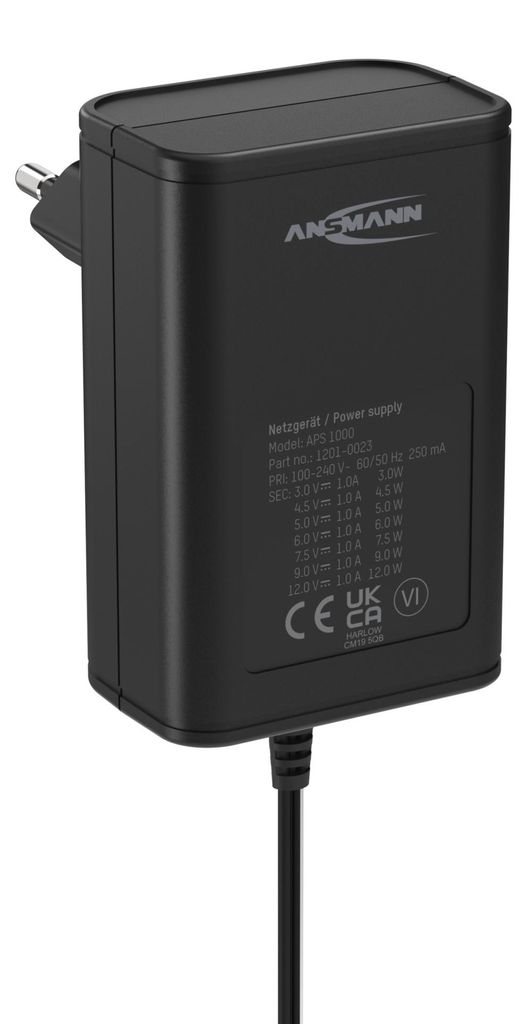 ANSMANN APS 1000 Netzteil 12V, Netzstecker bis max 1000mA Produktbild 