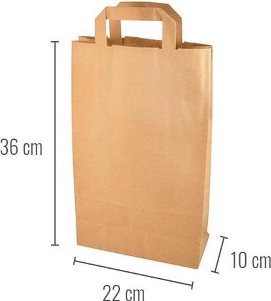Sac en papier PAPSTAR, 360 x 220 x 100 mm, brun en papier Image du produit 