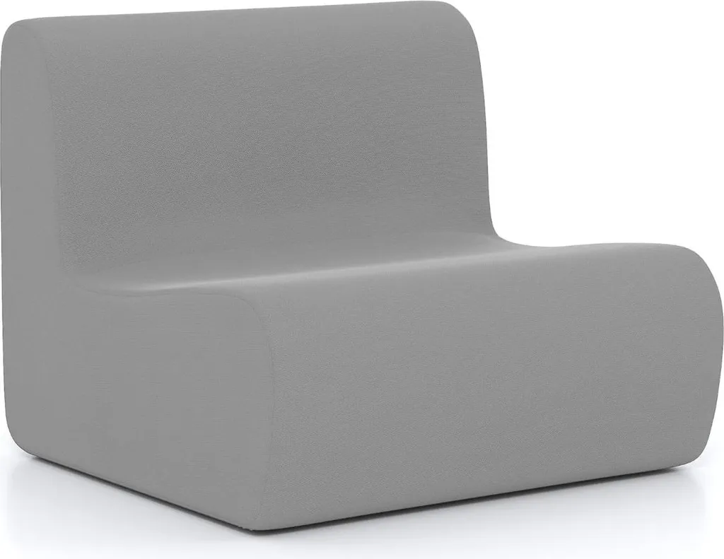 Pouf ergonomique velours gris - Soutien du dos et assise ultra douce