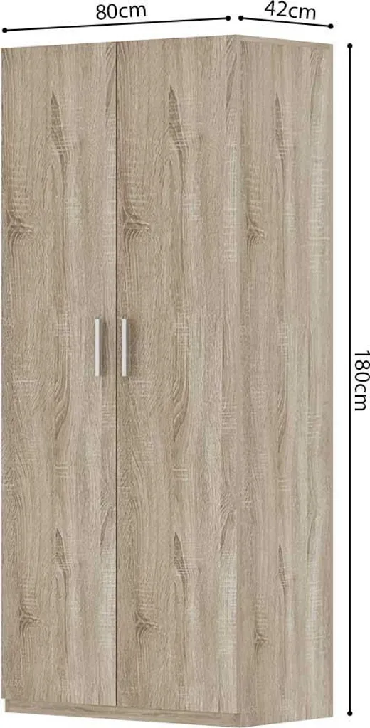 Penderie lingère Mike Sonoma 180cm de hauteur pour chambre ou bureau