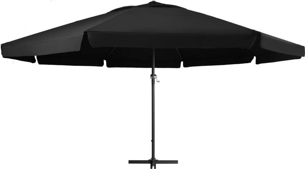 vidaXL Parasol avec mât en aluminium 500 cm noir Image du produit 