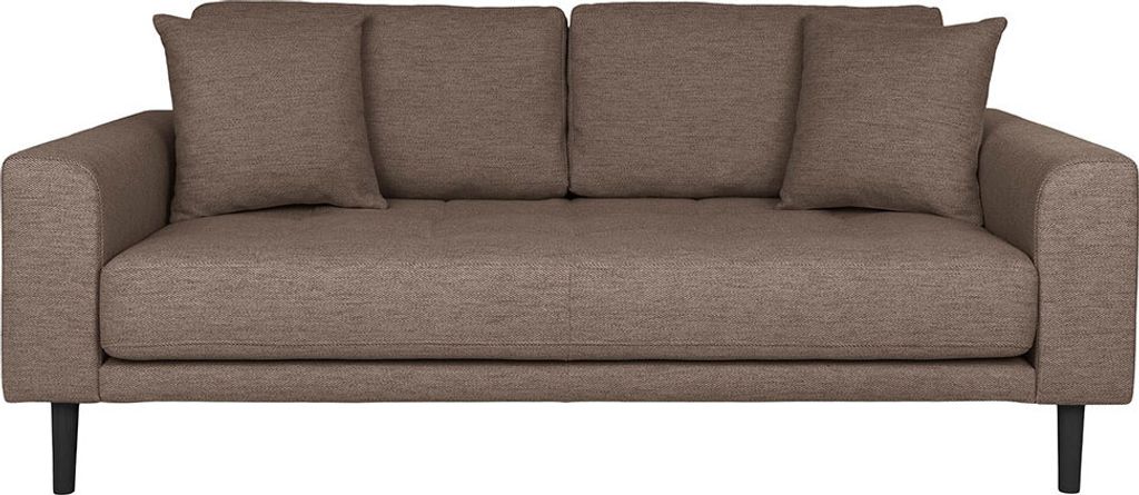 Lido Sofa 2,5 Pers. mit zwei Kissen braun.
