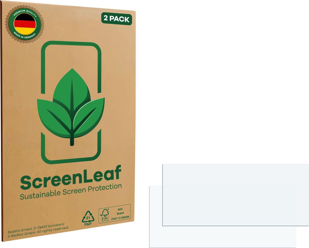 2x ScreenLeaf Schutzfolie für Opel Mokka B Hybride 10" 2024 nachhaltiger Displayschutz Display Schutz Folie Klar Transparent