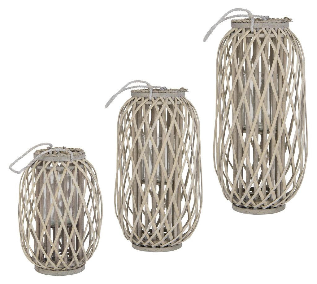 ECD Germany 3er Set Laterne Ried 40, 50 & 60cm mit Henkel Produktbild 