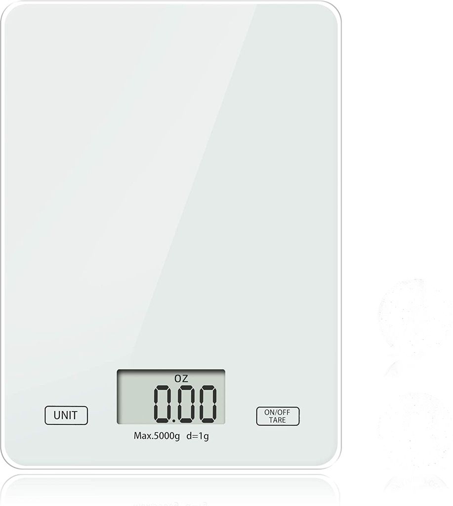 Digitale Küchenwaage, digitale Waage, digitale Küchenwaage, elektronische Küchenwaage mit Glas