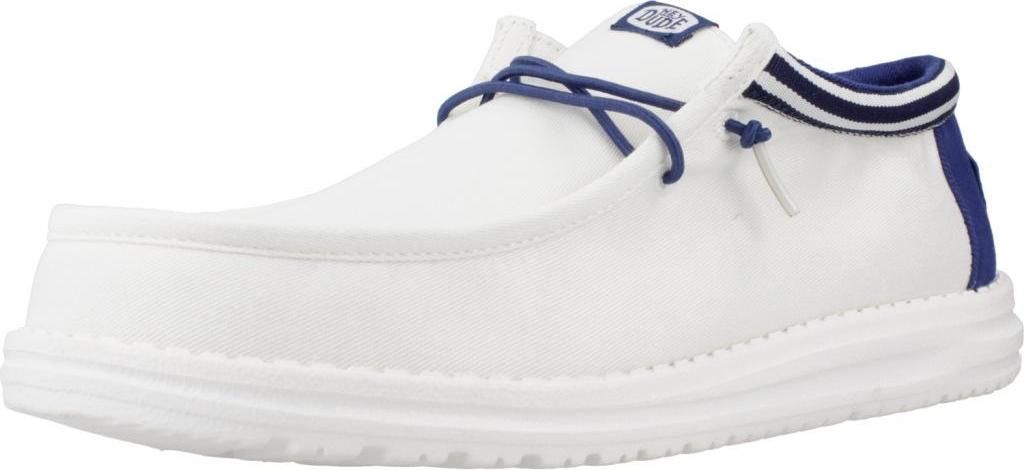 HEYDUDE Wally Letterman Herren Halbschuhe White/Blue Größe 43