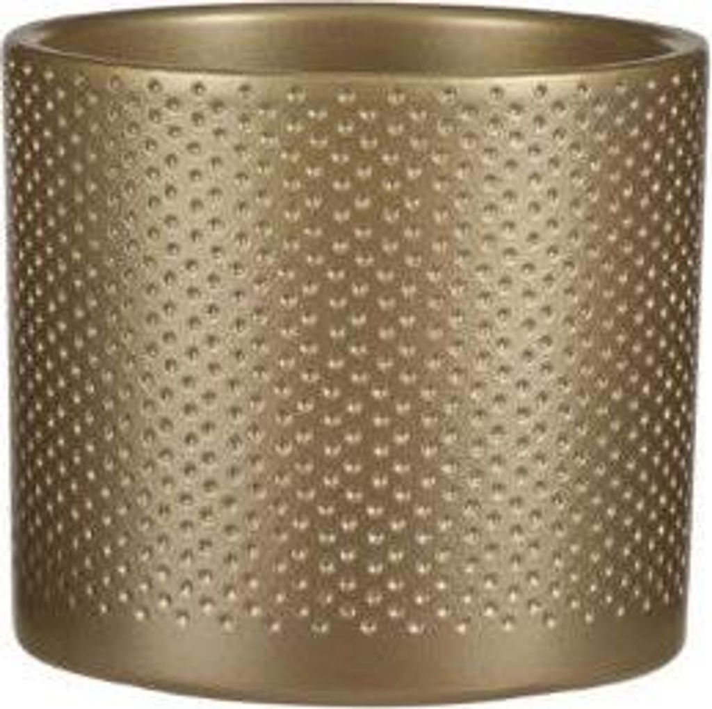 Era Topf rund Gold Relief H12,5 x D13,5 cm Stein Innentopf Mica Decorations