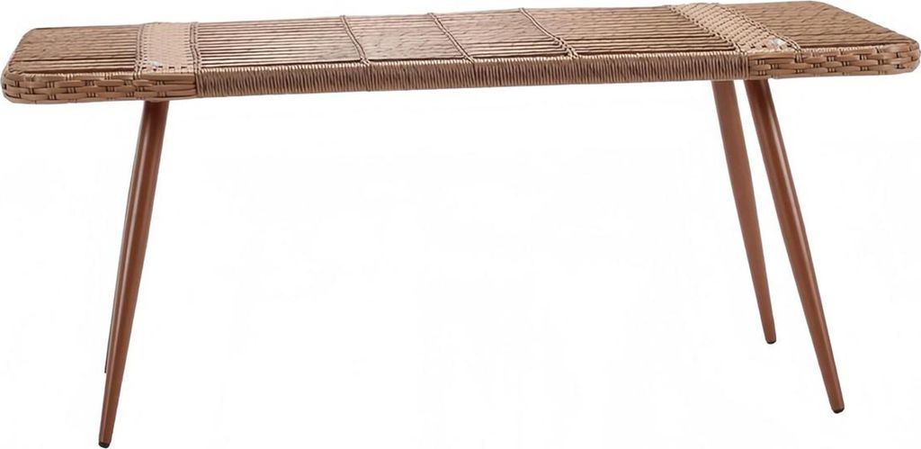 Couchtisch Rechteckig Beige Luxus Rattan Moderner Design Kaffeetisch Hochwertig