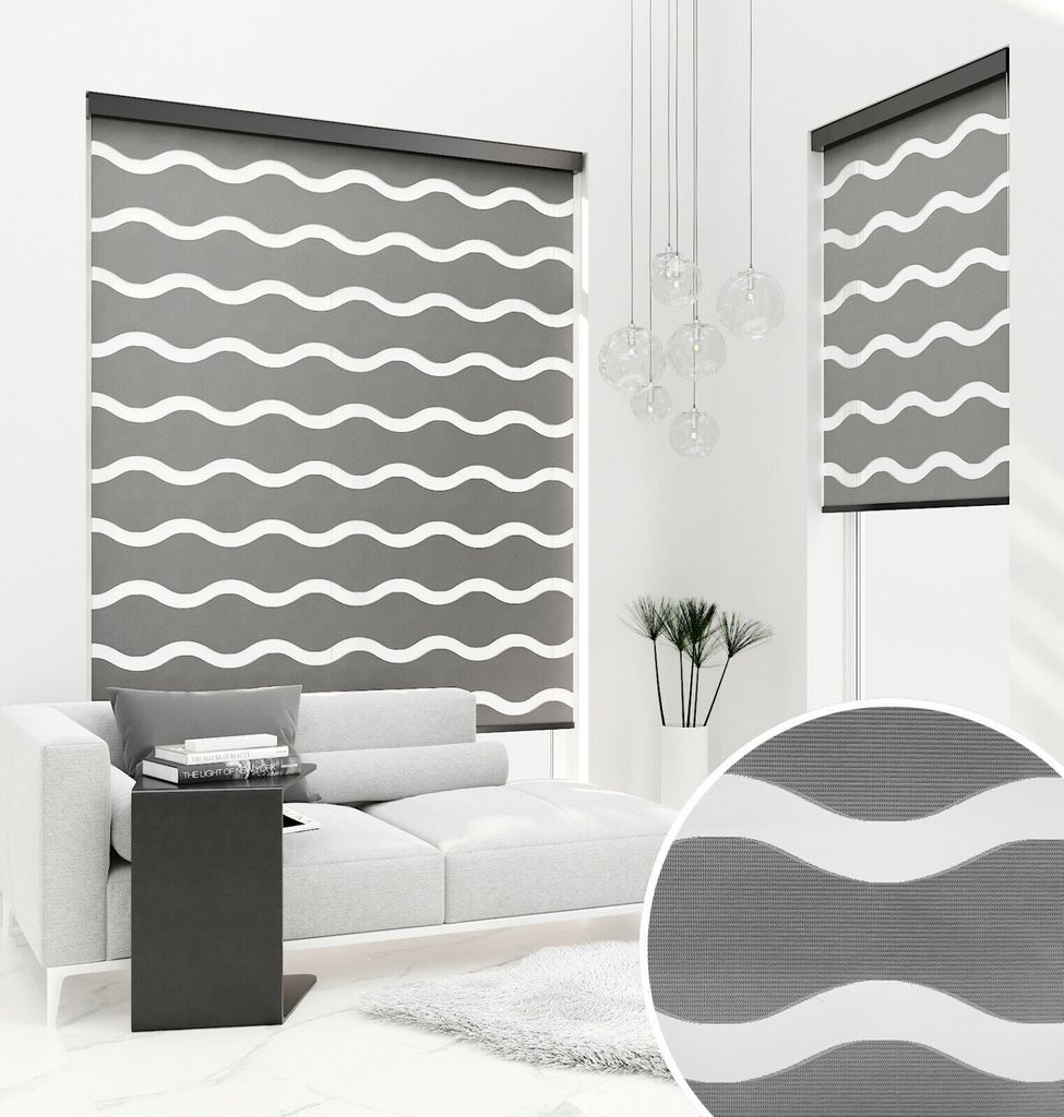 PREMIUM DOPPELROLLO WELLE GRAFIT mit Alu Kassette (60x220 cm, Kassettenfarbe: silber matt)