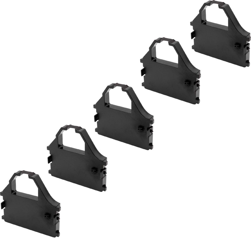 vhbw 5x Farbband Schriftband kompatibel mit Star Micronics NX 1520, NX 1500, NX 2400, NX 2420R, NX 2420, NX 2410 Nadeldrucker, Bondrucker - Schwarz