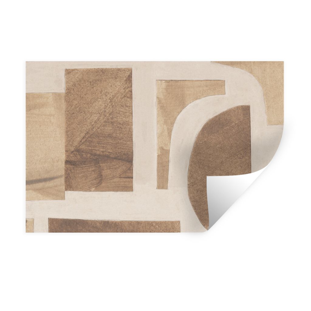 MuchoWow Wandtattoo Wandsticker Wandaufkleber Formen - Abstrakt - Puzzle - Holz 120x80 cm Selbstklebend und Repositionierbar - Selbstklebend - Fo...
