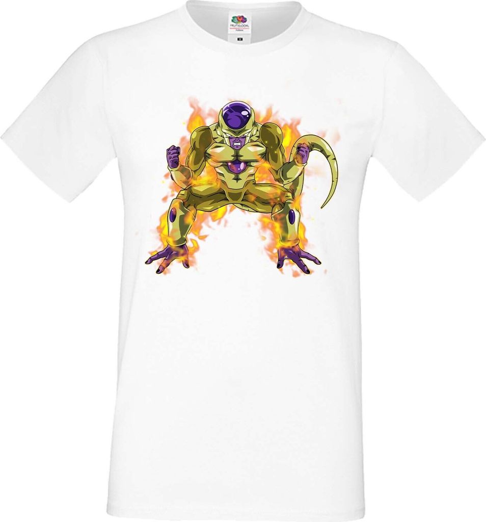 Herren T-Shirt Anime Manga Dragon Anime Manga Ball Z 09 Yellow Frieza, Man 5XL / Weiß