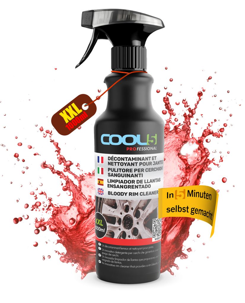 COOL5 Felgenreiniger - XXL Allradreiniger, 1000 ml + GRATIS Universalreiniger 500 ml