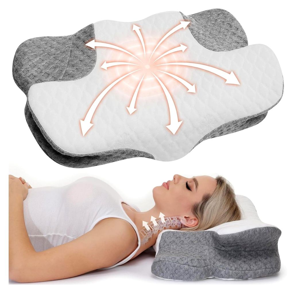 Nackenkissen aus Memory Foam – Orthopädisches Kissen für Nacken und Schulter, Ergonomisch und Druckentlastend, Geeignet für Rücken-, Seiten- ...