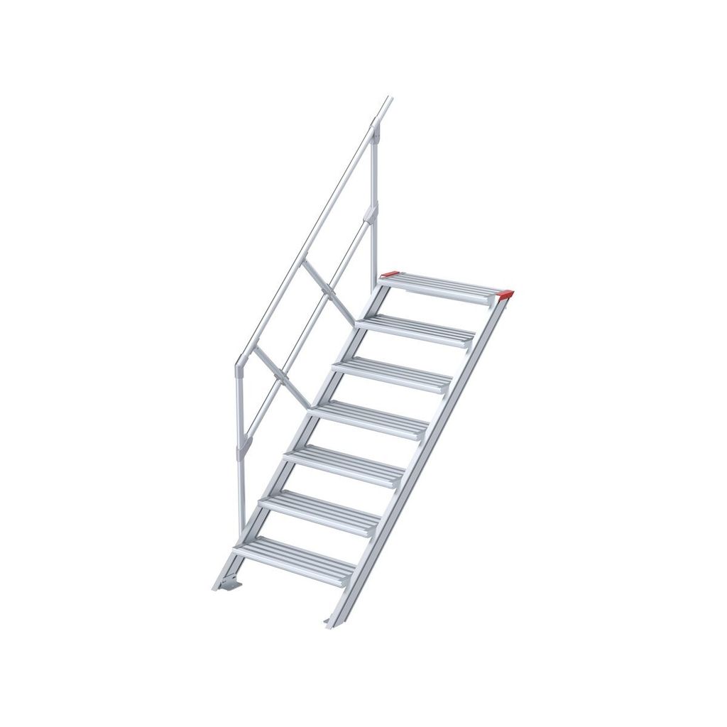 Euroline 510 Treppe 45° 1000mm Stufenbreite 7 Stufen Alu gerieft