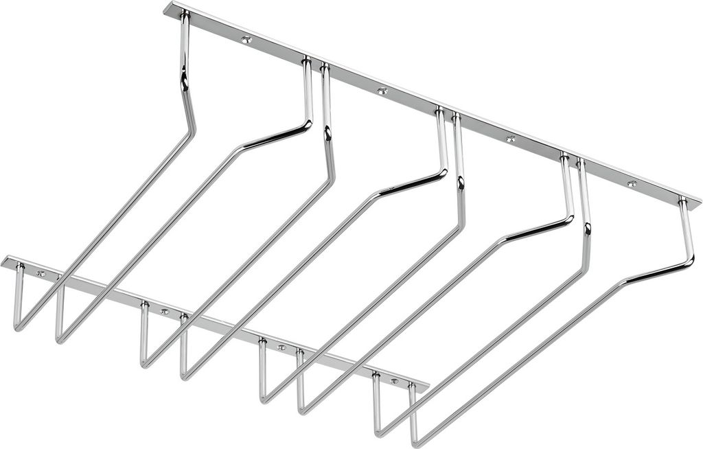 Gläserhalter für 4 Glasreihen 460 x 355 x 70 mm Chrom poliert Gläserschiene zum Unterbau an Schränken Regalen oder Borten von SOTECH