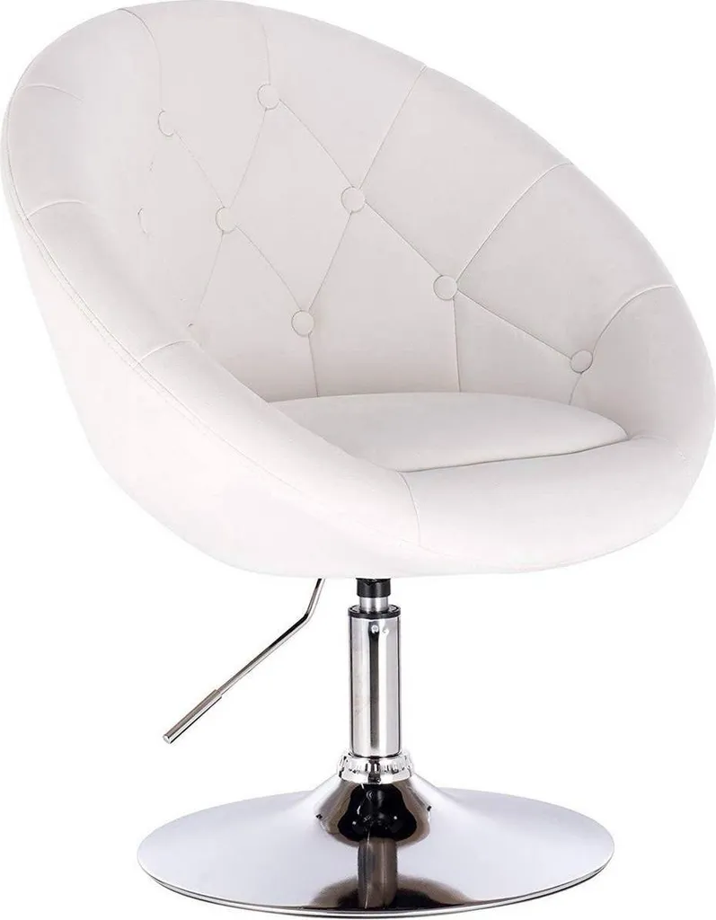 Siège de bar blanc pivotant et réglable avec dossier ergonomique Bolt Edge