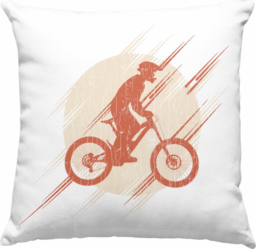 Trendation - Moutainbike Geschenk Deko-Kissen mit Füllung 40x40 Mountainbiker Geschenkidee Kinder Deko-Kissen mit Füllung 40x40 Männer Accessori...