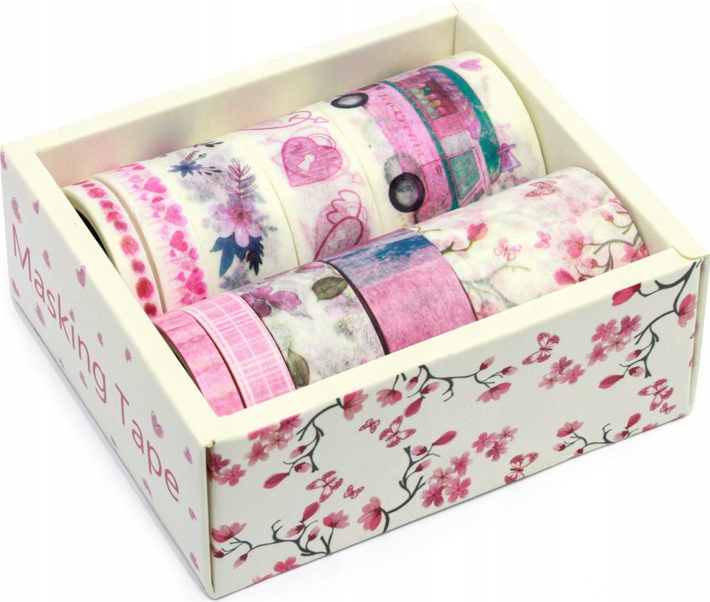 Washi-Bänder Set - Dekoratives Klebeband, 10 Stück