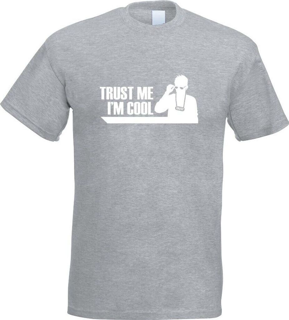 Kiwistar - T-Shirt - Graumeliert - Trust me, im cool Kool Motiv Bedruckt Funshirt Design Print - mit Motiv Bedruckt - Funshirt Design - Sport - Fre...