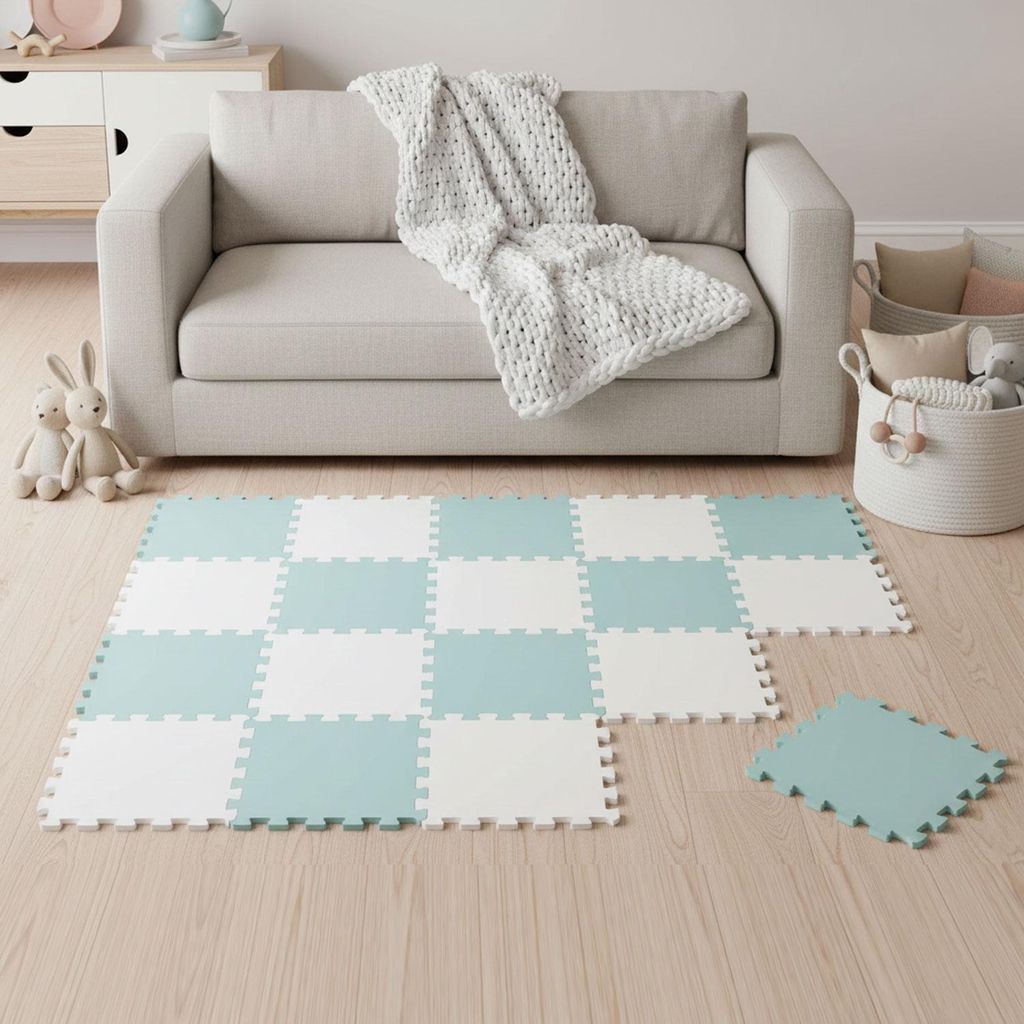 18 Teile Spielmatte Baby Puzzlematte 30x30 Krabbelmatte Bodenmatte Kinderzimmer