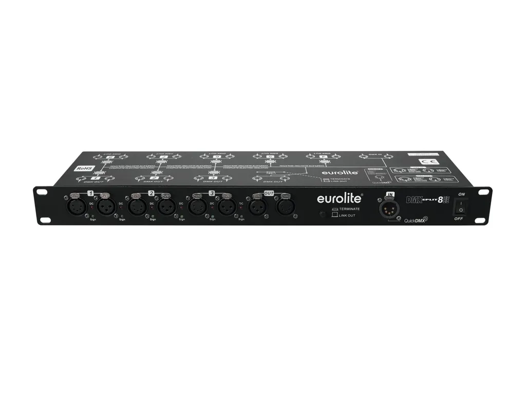 Distributeur DMX 8 Sorties Eurolite pour Grands Parcs de Projecteurs
