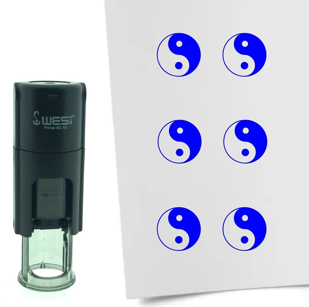 CombiCraft Selbstfärbender Stempel 'Yin Yang' in der Farbe Blau, Ø10mm