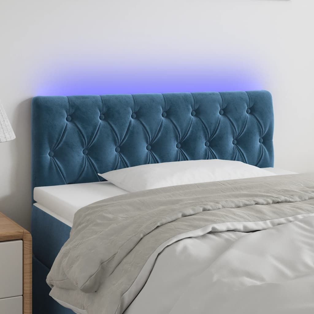 Maison Exclusive - LED Kopfteil Dunkelblau 90x7x78/88 cm Samt