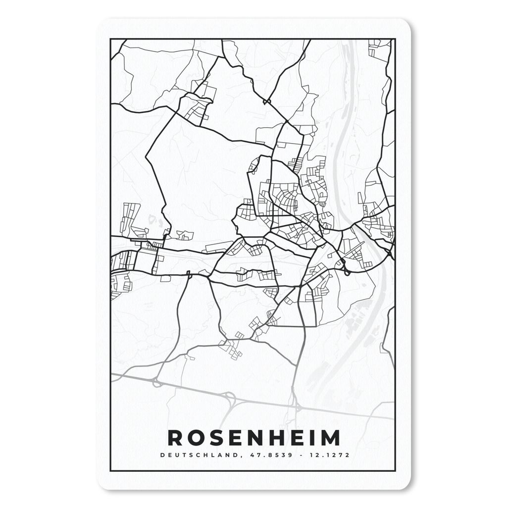 MuchoWow Mauspad Mousepad Karte - Rosenheim - Stadtplan - Karte 40x60 cm - Mousepads - Maus Mat - Pad - Mausunterlage - Schreibtisch Accesoire
