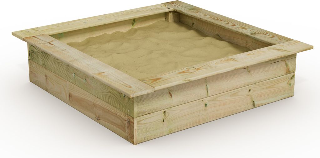 WICKEY King Kong 120 x 120 cm Sandkasten Sandkiste mit Sitzbank Garten Kinder Buddelkiste