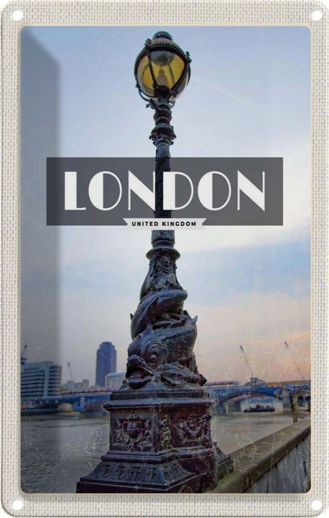 vianmo Blechschild 30x20 cm London United Kingdom Retro Poster Bildmotiv Reisemotiv Abenteuer Reisen Urlaub