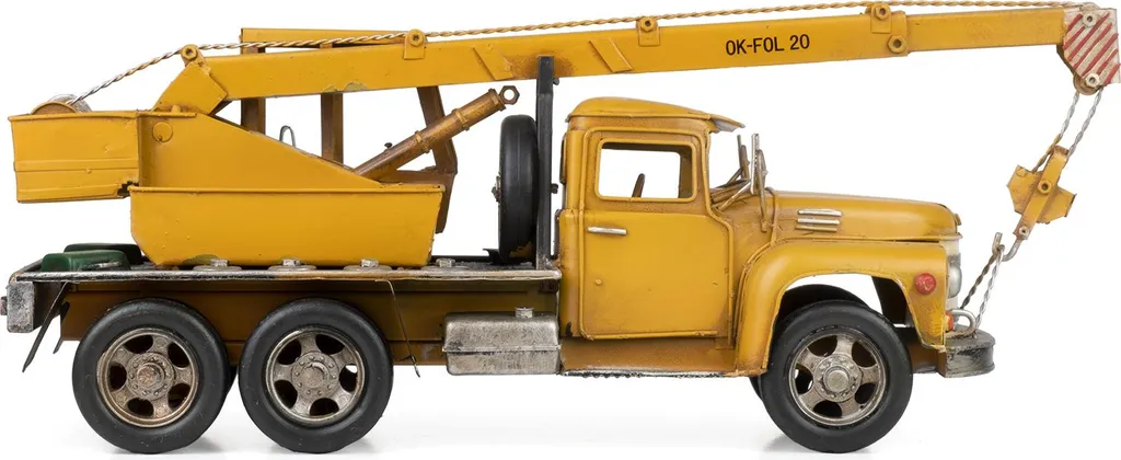 Grue Décorative en Tôle Style Antique Jaune Objet de Décoration Rétro - 4