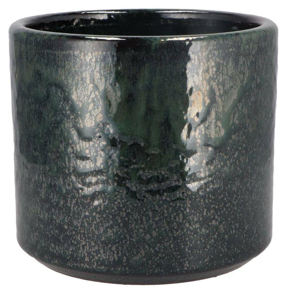 DK Design Blumentopf Green Glaze - rund - grun - 18 x 20 cm Produktbild 