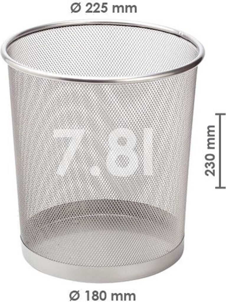 Koš odpadkový drátěný 7.8l. stříbrný